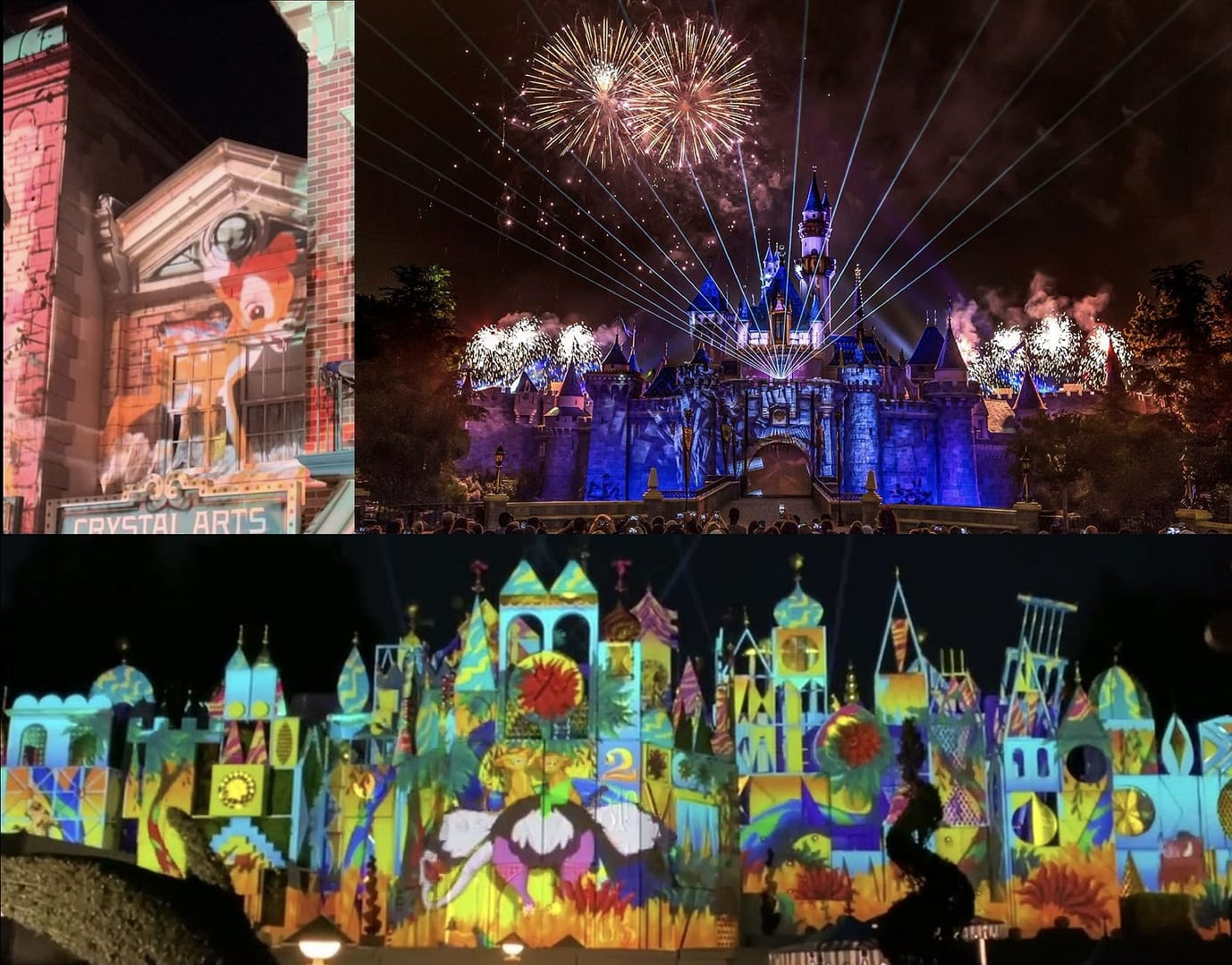 Wondrous Journeys projection spectacular mapped across six surfaces at Disneyland